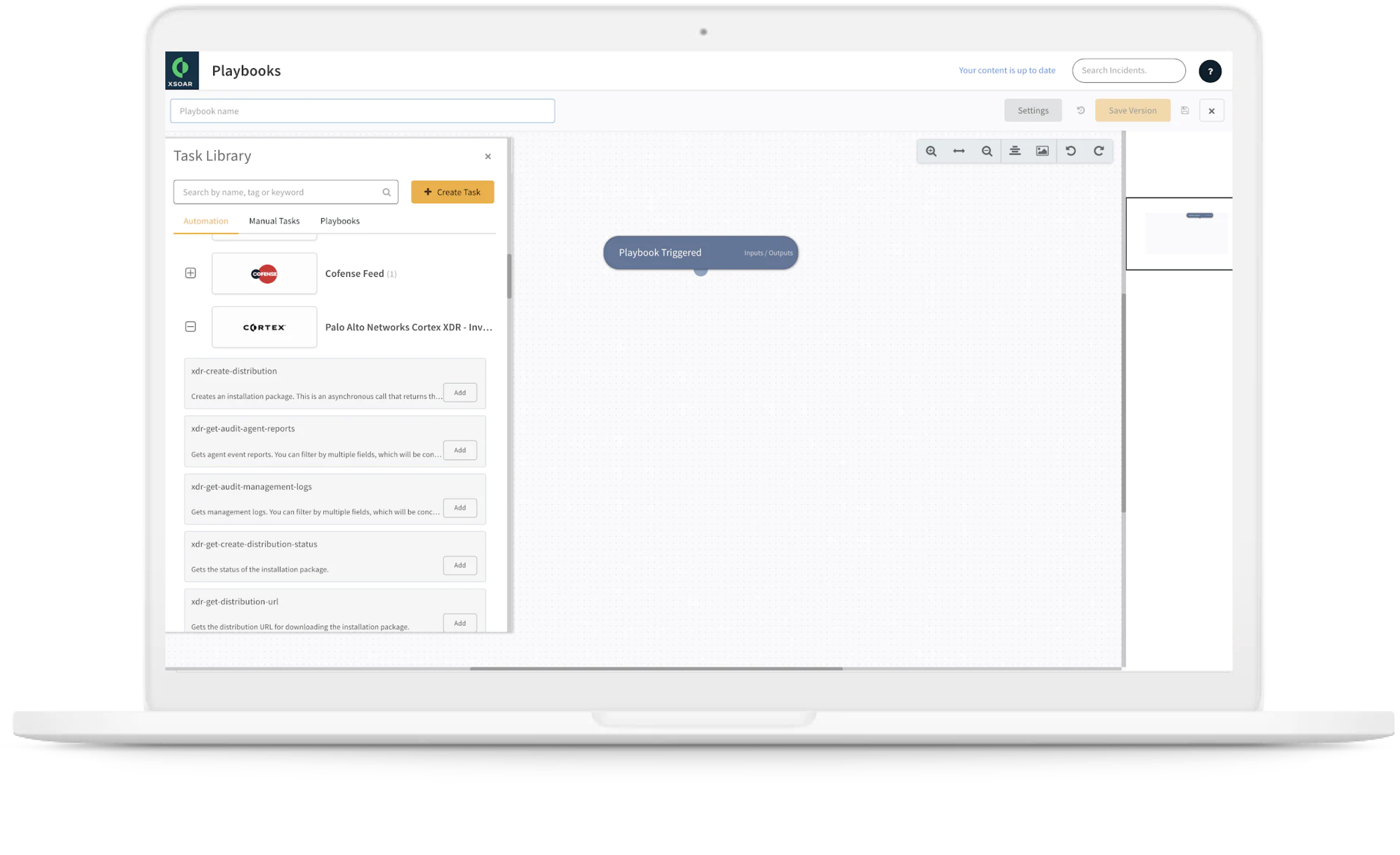 Codeless playbook creation