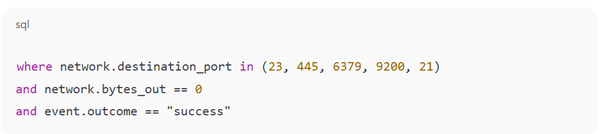Sample query detects common honeypot reconnaissance activity Sample query detects common honeypot reconnaissance activity